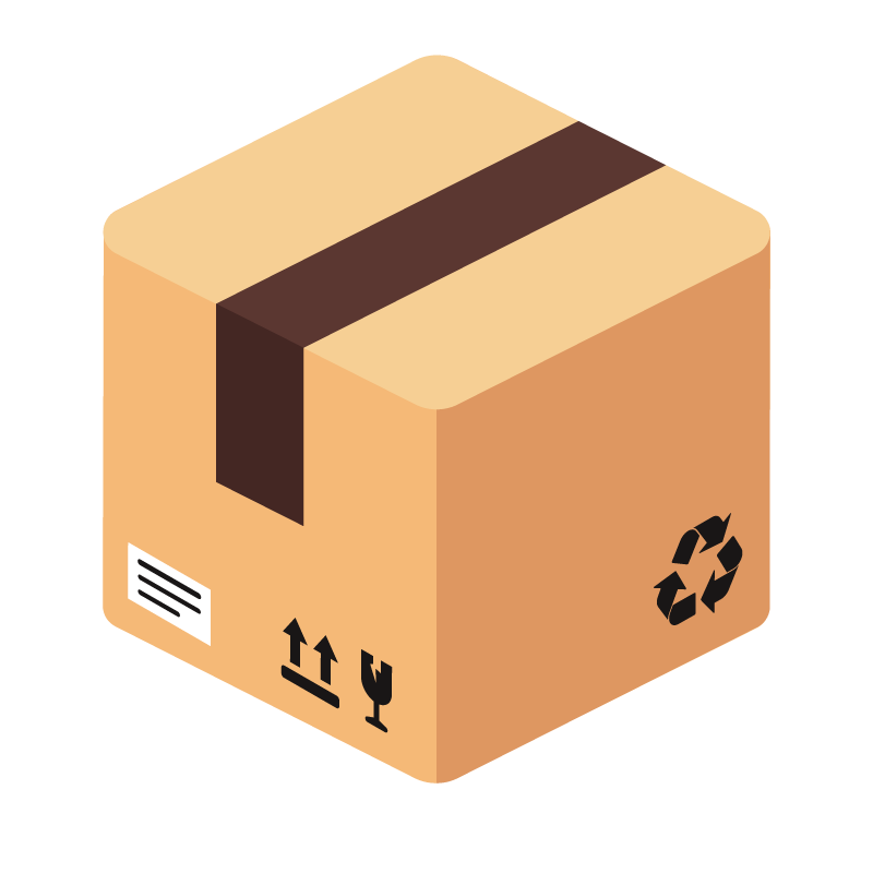 Ilustración vectorial de una caja de envíos.